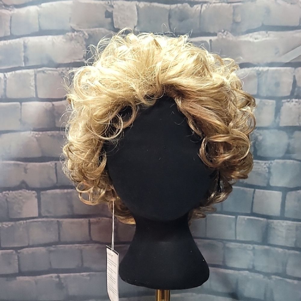 Blondish Golden Brown 100 Days of School Grandma Curly Wig